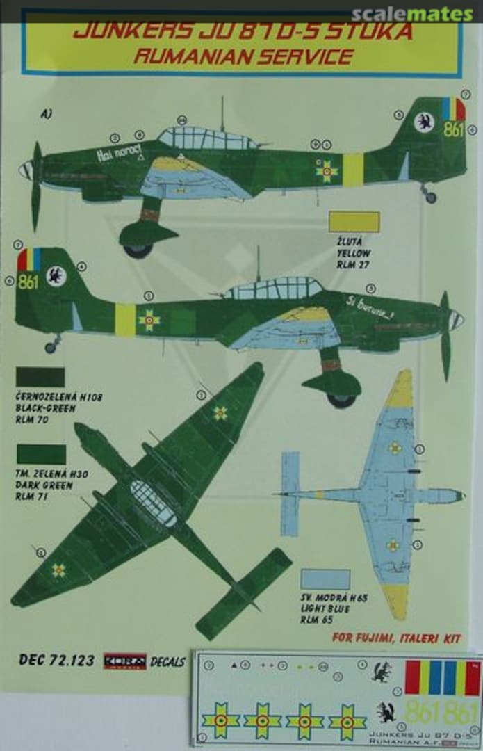 Boxart Junkers Ju 87 D-5 Stuka DEC 72.123 Kora Models