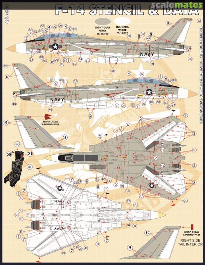 Boxart F-14 Stencil & Data 48-059 Furball Aero-Design