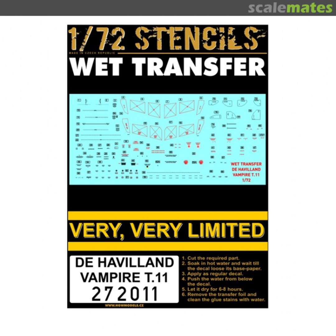 Boxart De Havilland Vampire T.11 - Stencils 272011 HGW Models