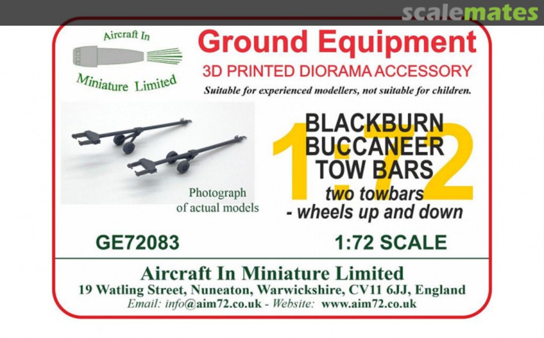 Boxart Blackburn Buccaneer Tow Bars GE72083 Aircraft In Miniature Ltd