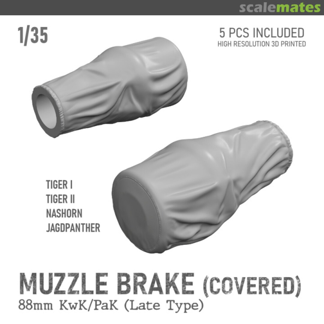 Boxart Muzzle Brake (Covered) for 88mm KwK/PaK Late Type FW35019 Fibelworks