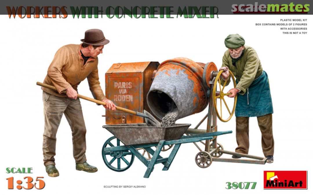 Boxart Workers With Concrete Mixer 38077 MiniArt