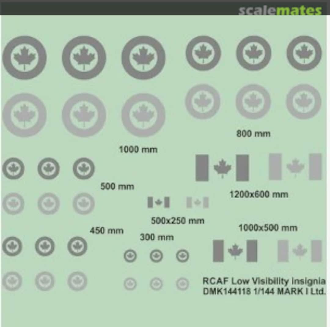 Boxart RCAF Low Visibility Insignia DMK144118 Mark I Models
