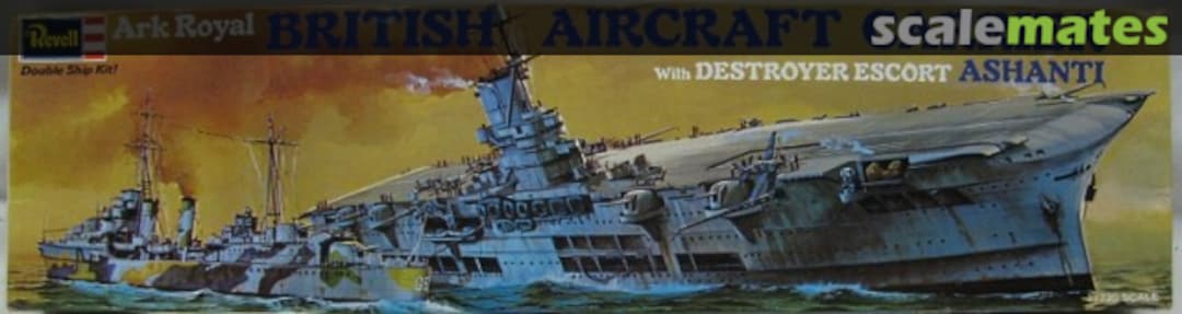 Boxart Ark Royal British Aircraft Carrier with Destroyer Escort Ashanti H-312-250 Revell