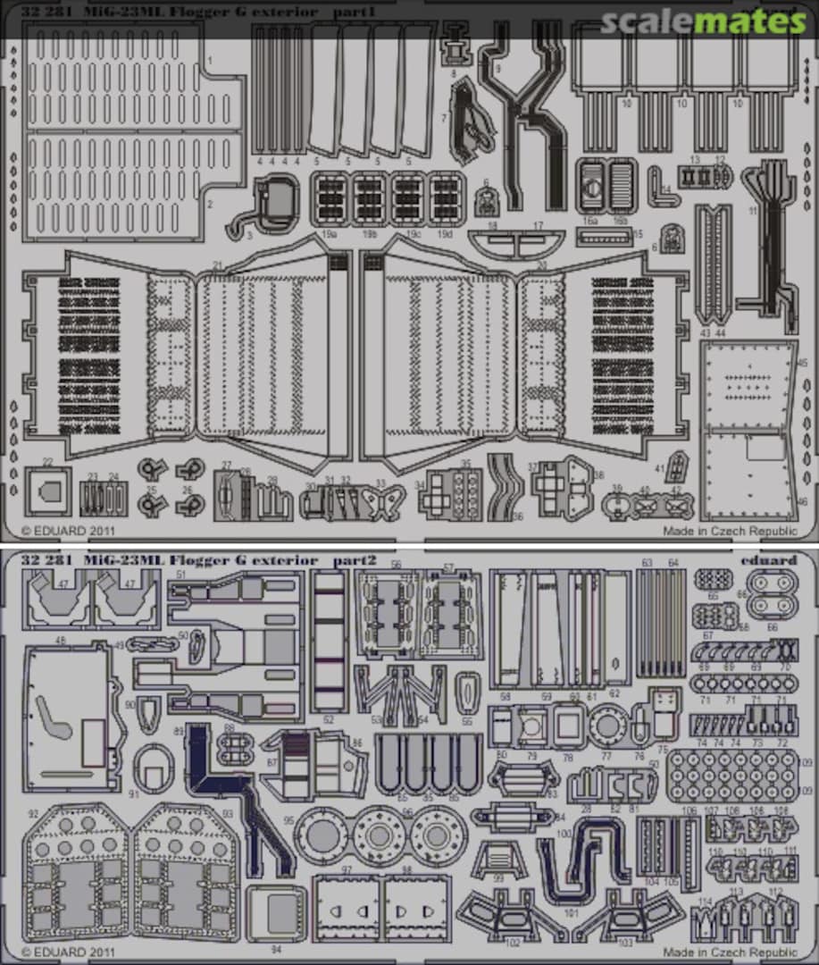 Boxart MiG-23ML Flogger G exterior ~Trumpeter~ 32281 Eduard