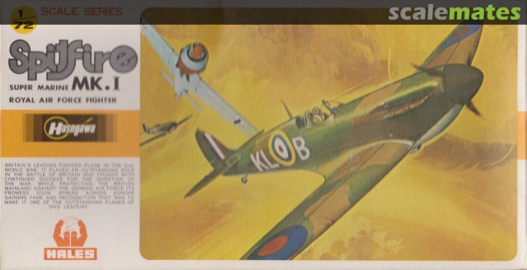 Boxart Super Marine Spitfire Mk.I JS-099 Hasegawa/Hales