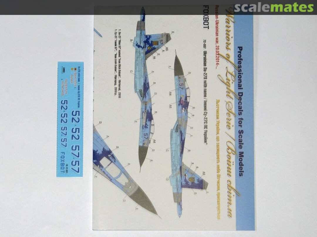 Boxart Sukhoi Su-27S with Name 72-037 Foxbot