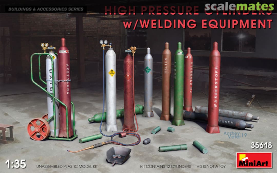 Boxart High Pressure Cylinders with Welding Equipment 35618 MiniArt