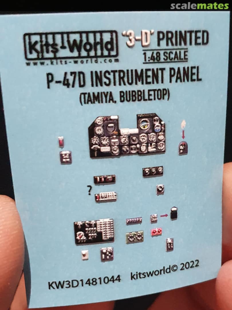 Boxart P-47D Instruments Panel KW3D1481044 Kits-World