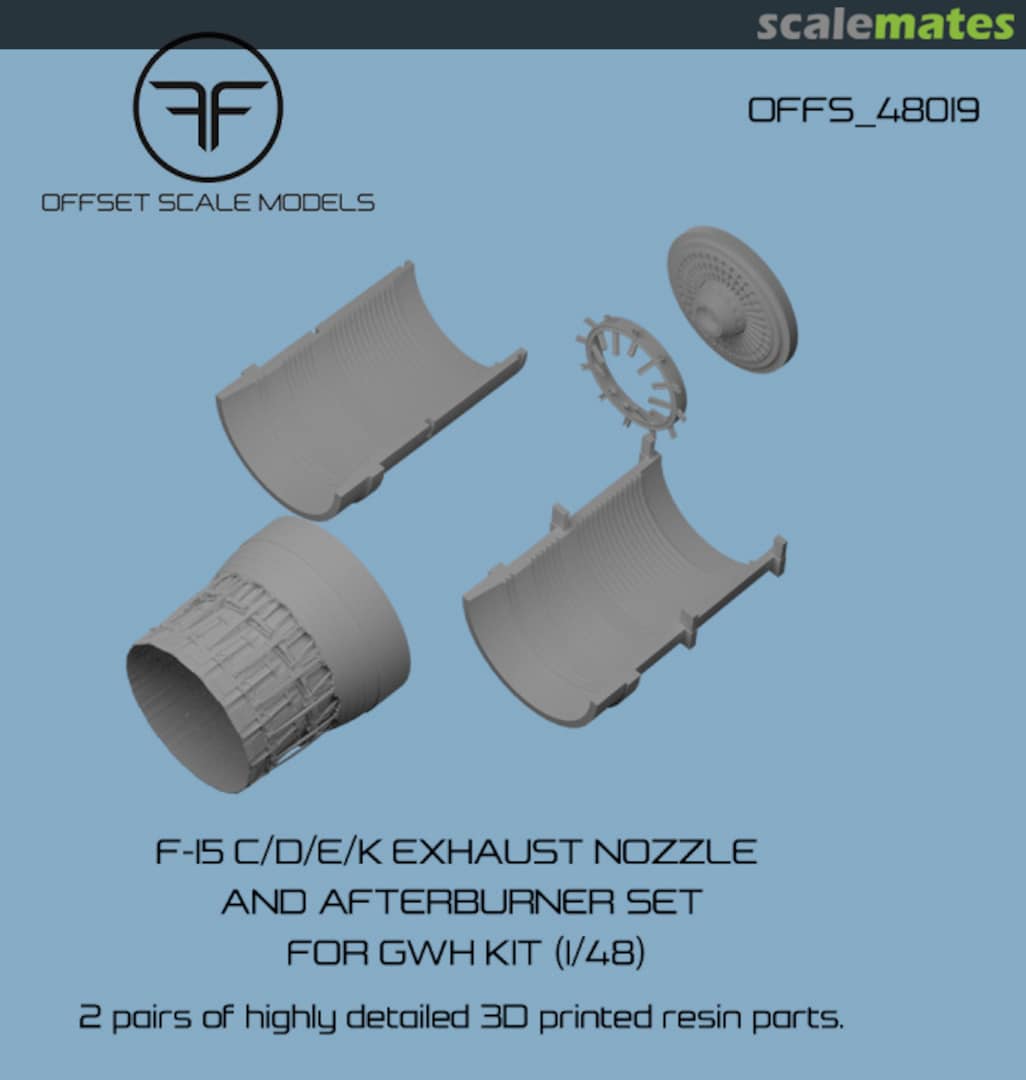 Boxart F-15 C/D/E/K Exhaust nozzle and afterburner set for GWH kit OFFS_48019 Offset Scale Models