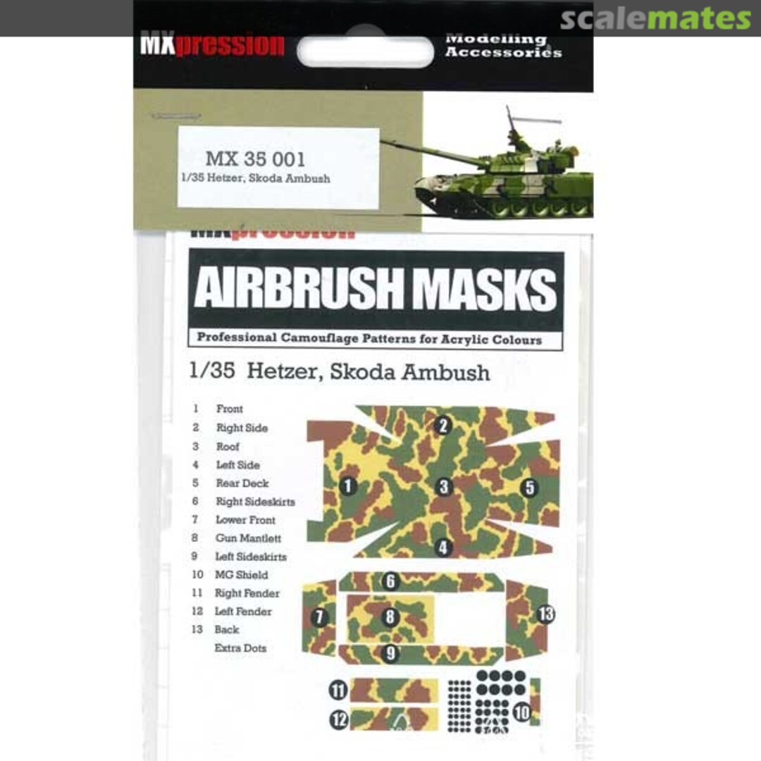 Boxart Hetzer Skoda Ambush, Airbrush Mask MX35001 MXpression