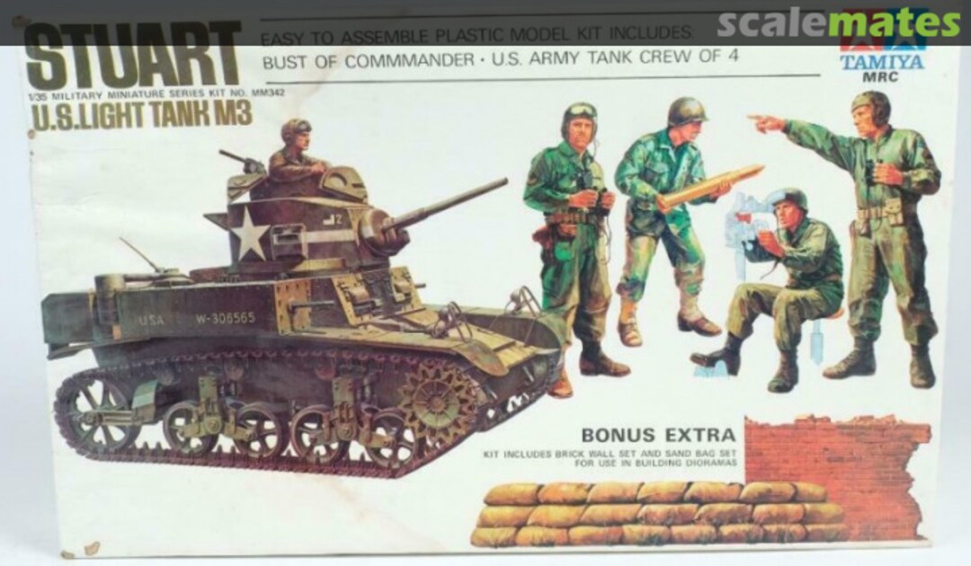 Boxart Stuart U.S. Light Tank M3 MM342 Tamiya/MRC