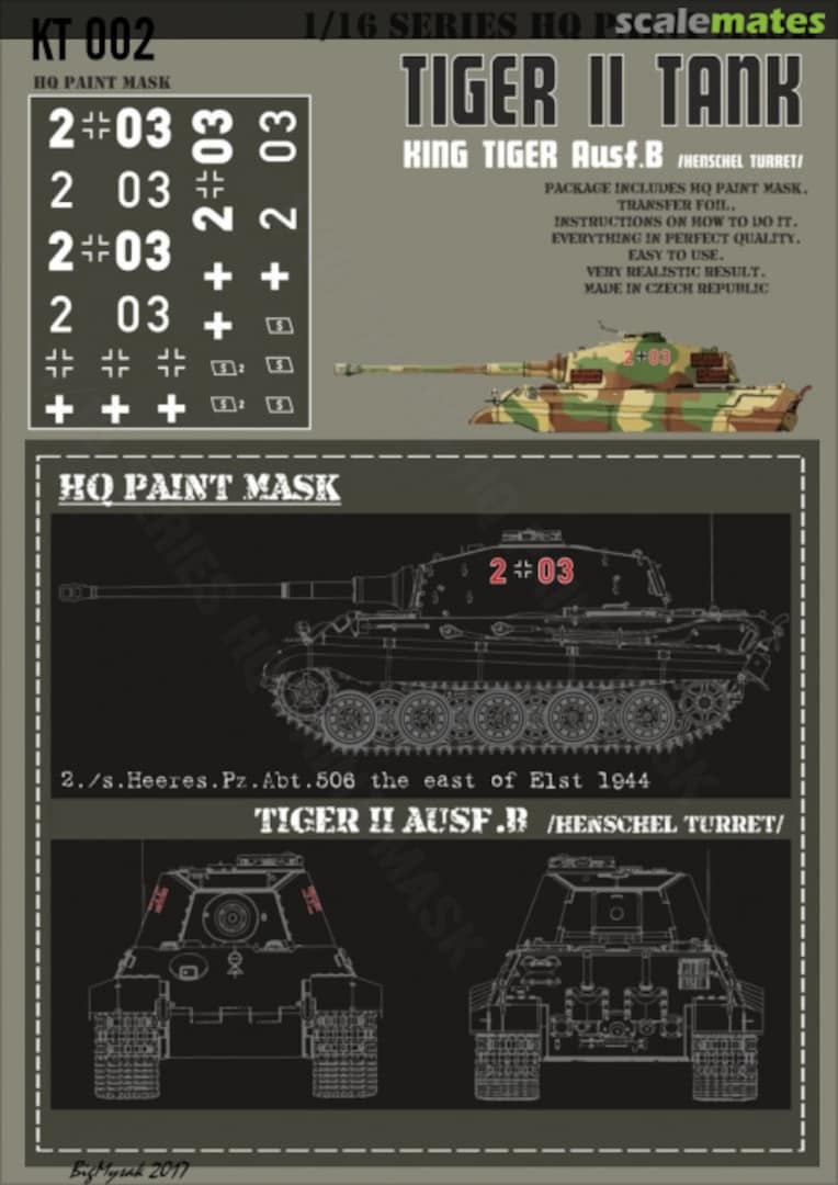 Boxart Kingtiger 2./schwere Heere3s Pz.Abt. 506 East of Elst 1944 Paint Mask KT 002 HQ-Masks