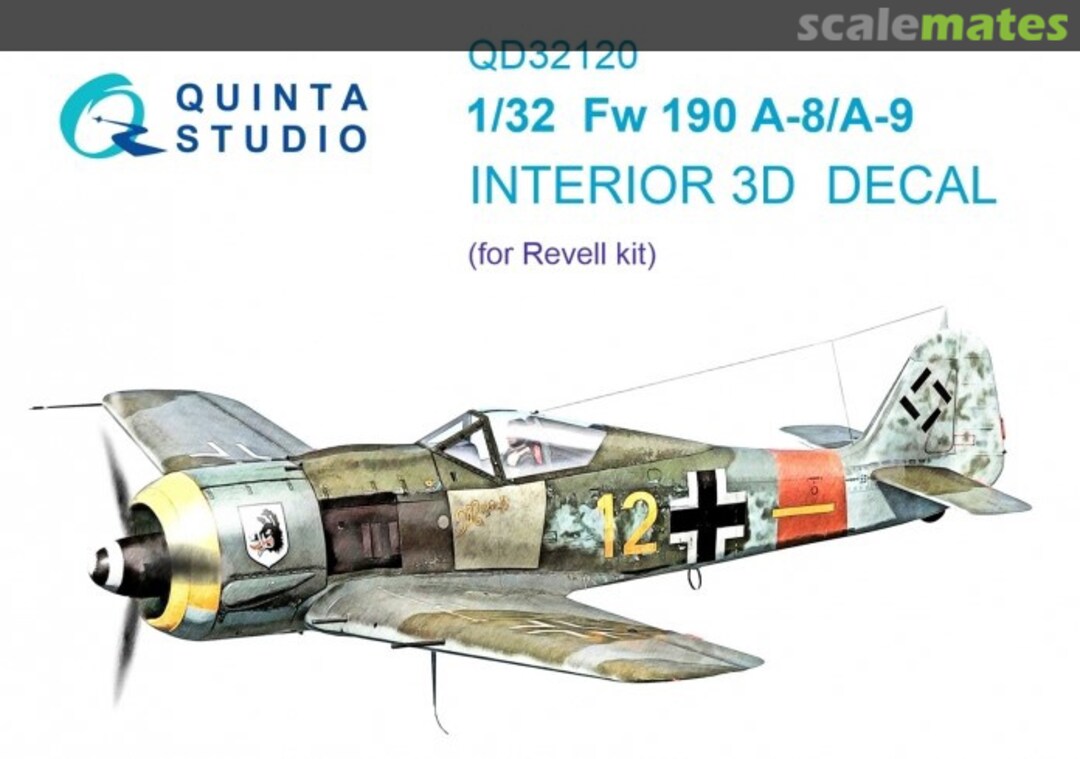 Boxart Fw 190 A-8/A-9 interior 3D decals QD32120 Quinta Studio