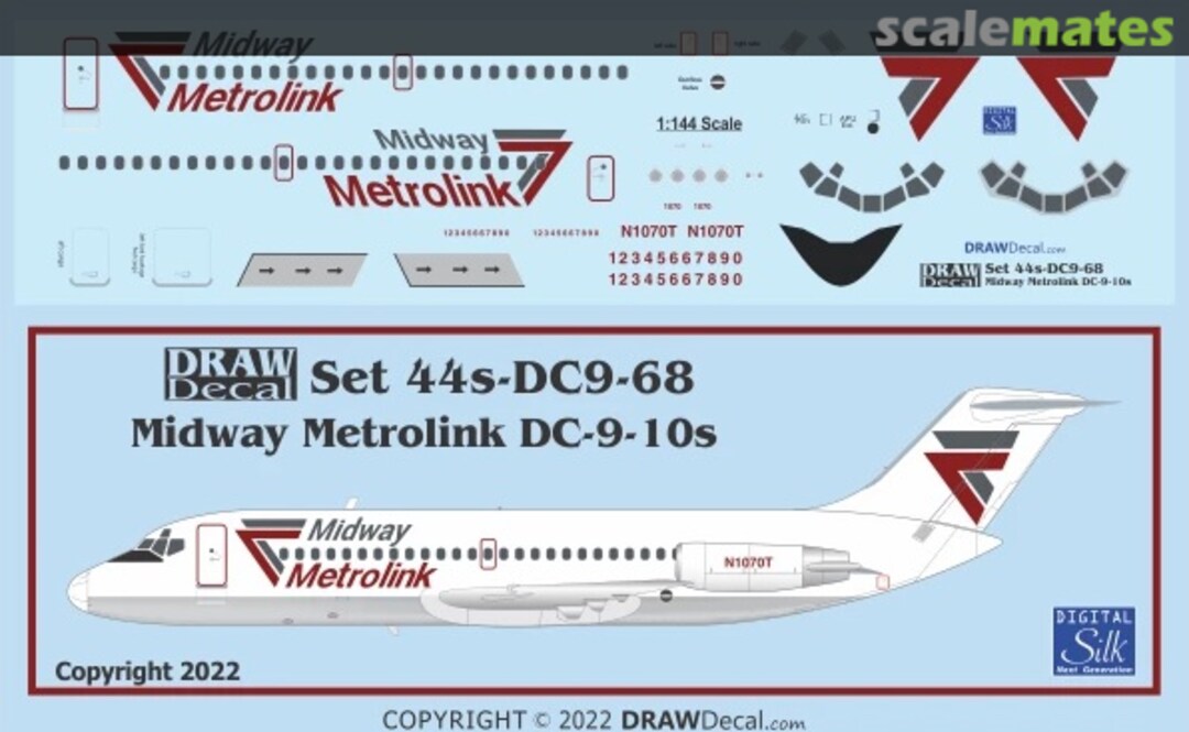 Boxart Midway Metrolink DC-9-10s 44-DC9-68 Draw Decal