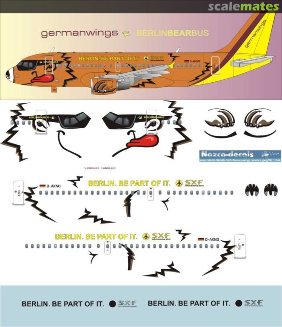 Boxart Airbus A319-112 GWG001 Nazca decals