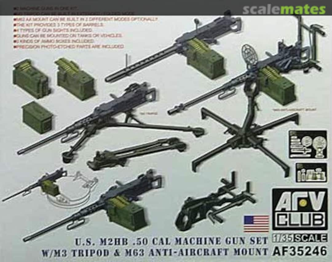 Boxart U.S. M2HB .50 CAL MACHINE GUN SET W/M3 TRIPOD & M63 ANTI-AIRCRAFT MOUNT AF35246 AFV Club