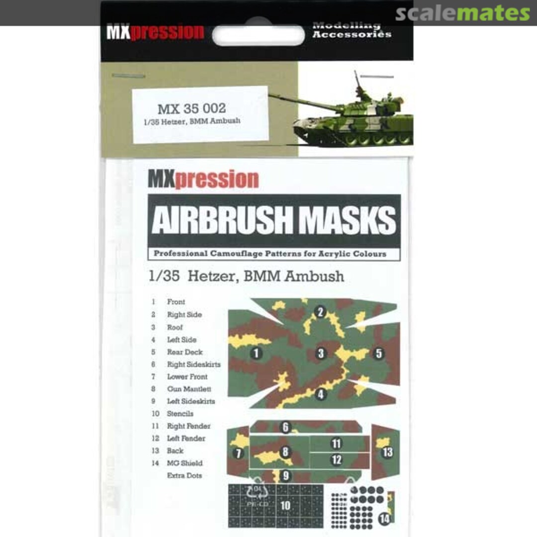 Boxart Hetzer BMM Ambush, Airbrush Mask MX35002 MXpression