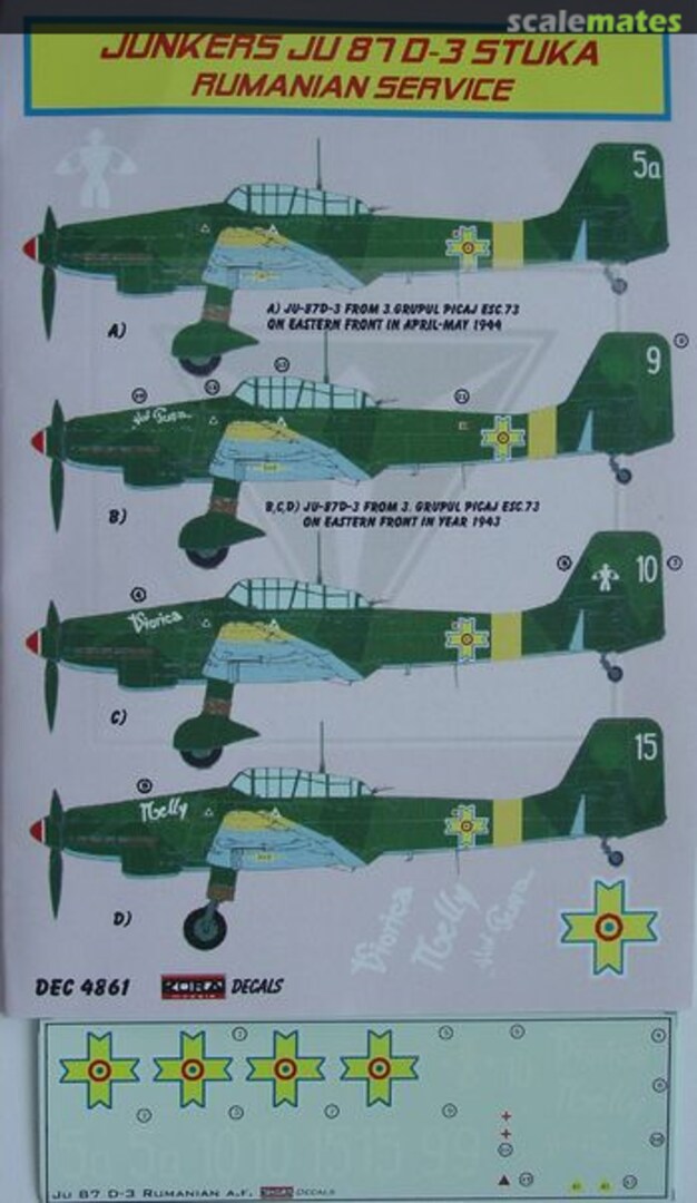 Boxart Ju 87D-3 Rumanian Service DEC4861 Kora Models