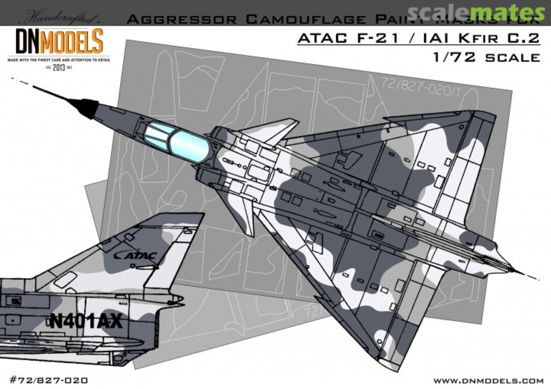 Boxart Aggresssor Camouflage Paint Masks ATAC F-21/IAI Kfir C.2 72/827-020 DN Models