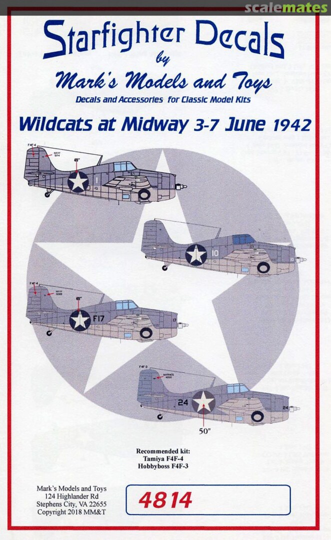 Boxart Wildcats at Midway 4814 Starfighter Decals