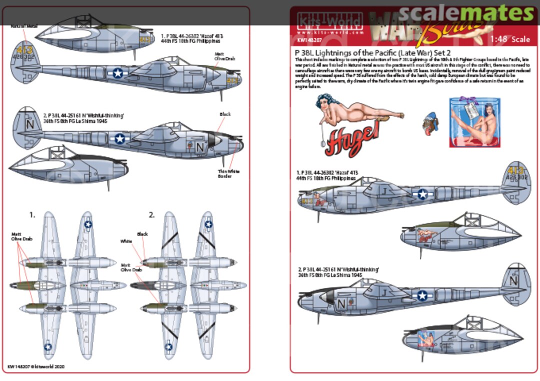 Boxart P-38L Lightnings of the Pacific (Late War) Set 2 KW148207 Kits-World