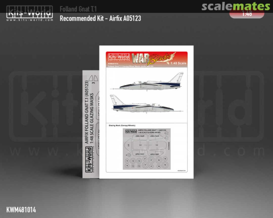 Boxart Folland Gnat T.1 canopy/wheels KWM481014 Kits-World