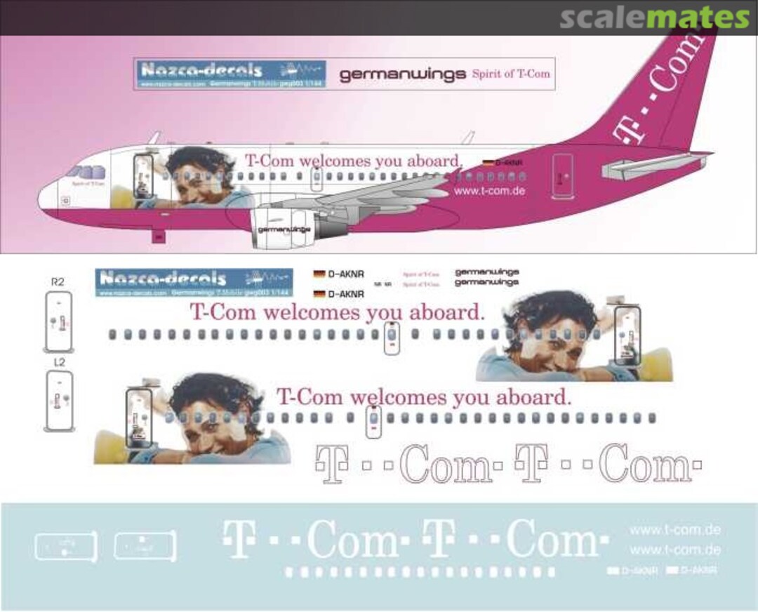 Boxart Airbus A319-112 GWG003 Nazca decals