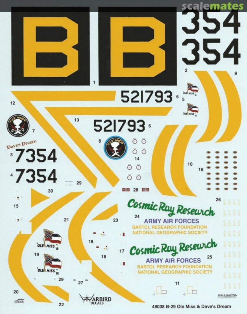 Boxart B-29 Superfortress 48038 Warbird Decals