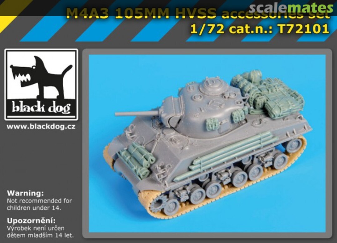 Boxart M4A3 105MM HVSS accessories set T72101 Black Dog