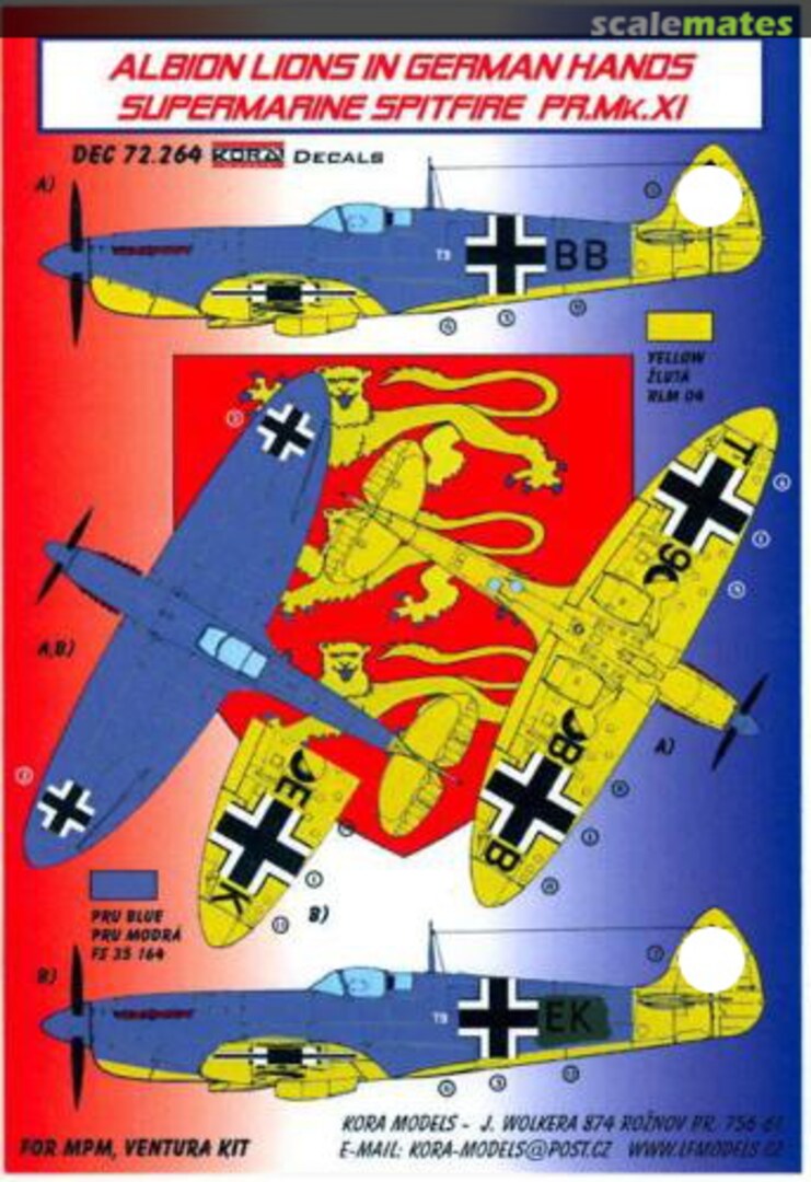 Boxart Supermarine Spitfire PR.Mk.XI DEC72.264 Kora Models