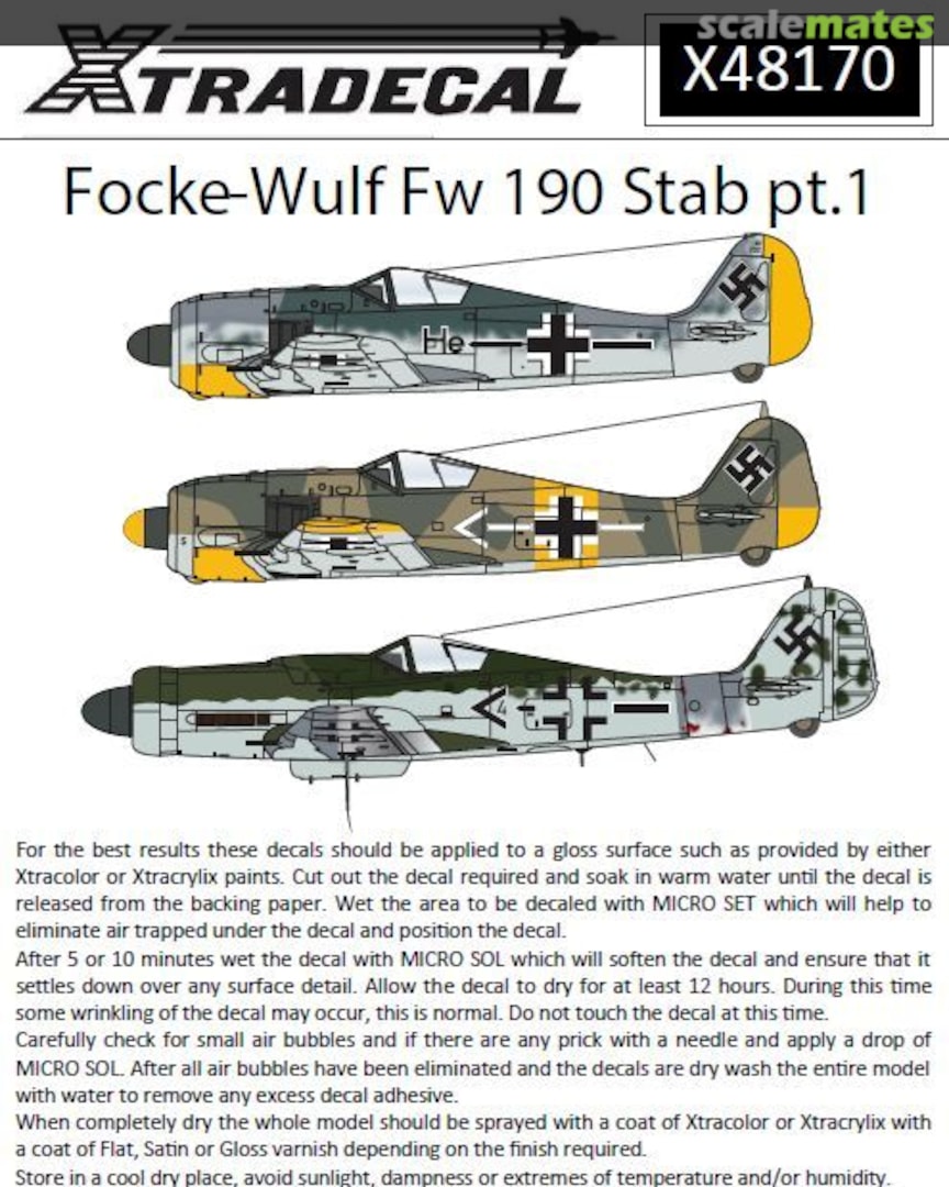 Boxart Focke-Wulf Fw 190 Stab pt.1 X48170 Xtradecal