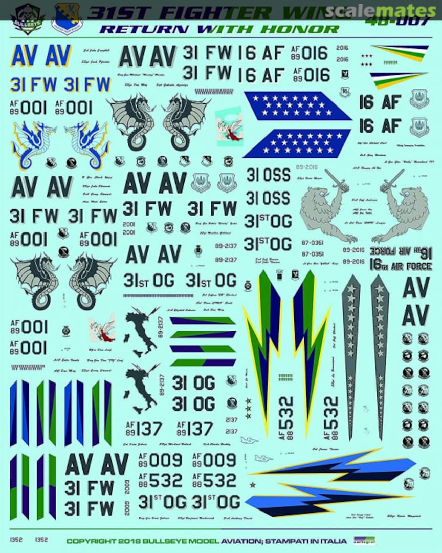 Contents 31st Fighter Wing 48-007 Bullseye