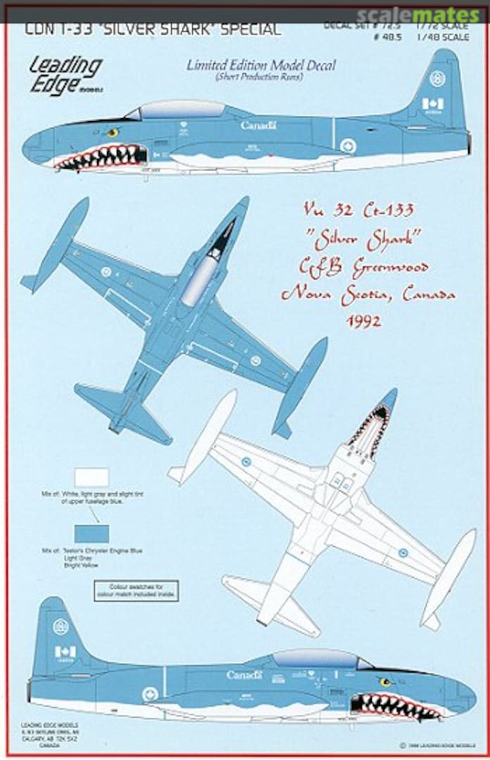 Boxart Canadian T-33 "Silver Shark" Special 72.5 Leading Edge