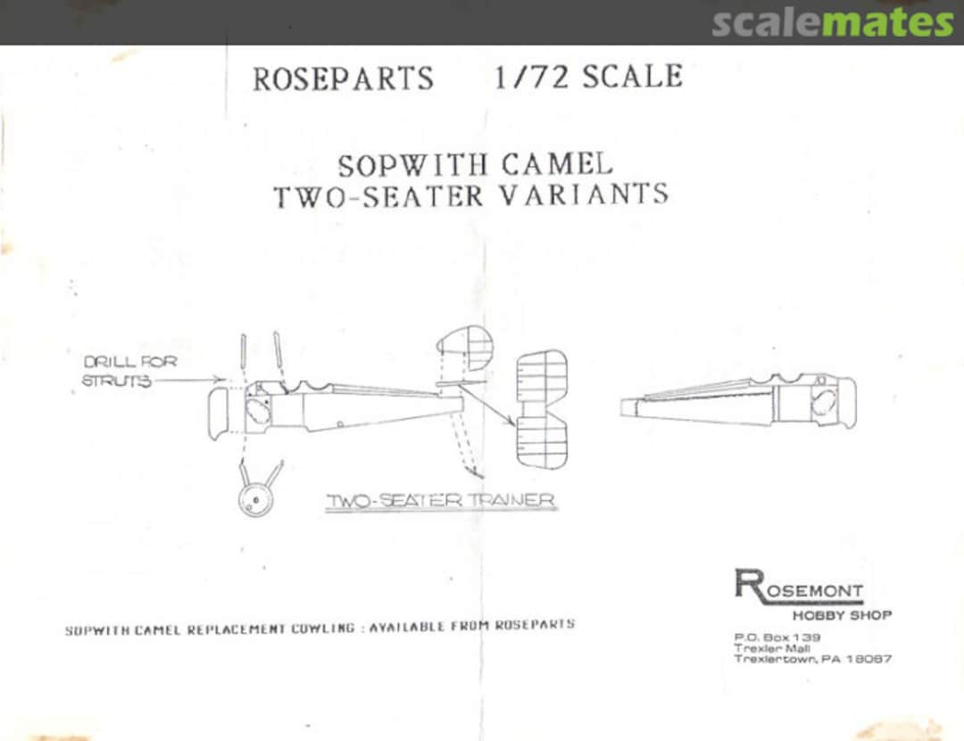 Boxart Sopwith Camel 2 Seat Variants  Roseparts