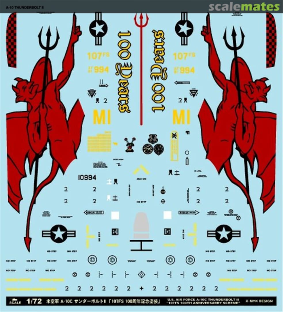 Boxart USAF A-10C Thunderbolt II 107FS 100th Anniversary Scheme A-72170 MYK Design