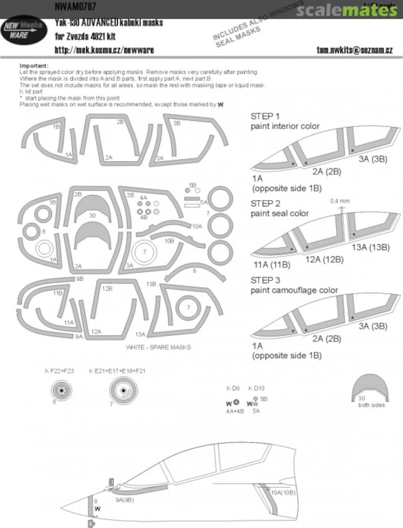 Boxart Yak-130 ADVANCED kabuki masks NWAM0787 New Ware