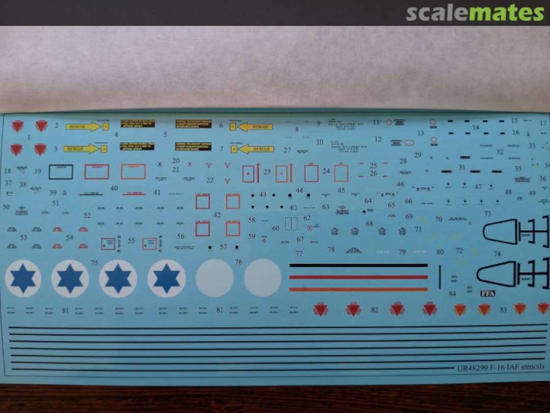 Contents F-16A/B/C/D Israeli Air Force stencils with insignia UR48299 UpRise Decal Serbia