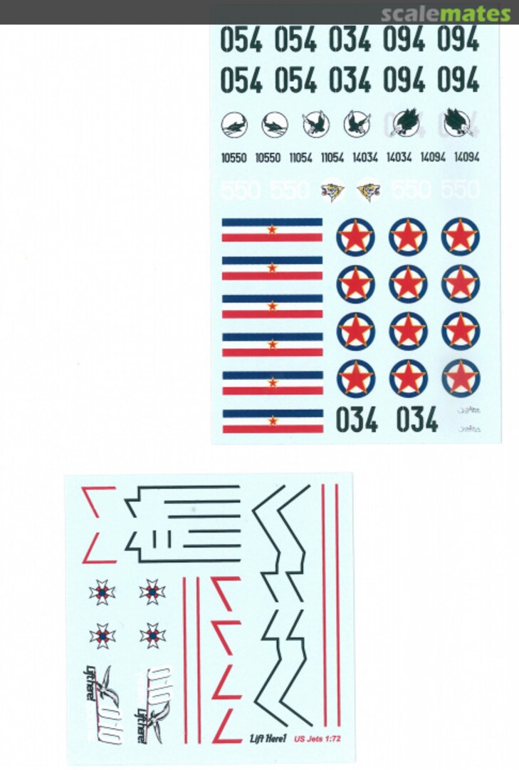 Contents US Jets I -reissue of B72-LH 761-LH Lift Here Decals