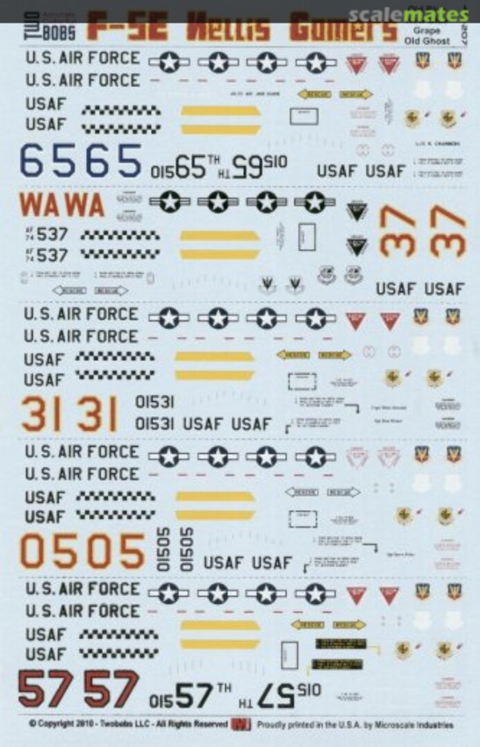 Contents F-5E - Nellis Gomers 48-207 TwoBobs Aviation Graphics