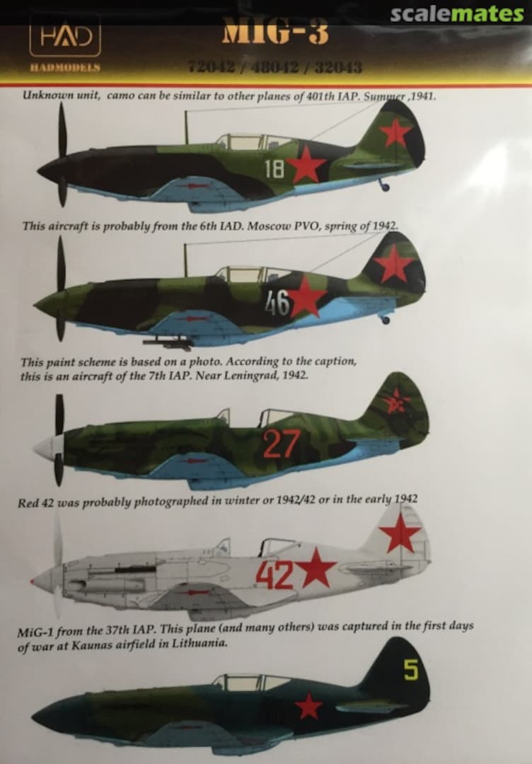 Boxart Mig-3 48042 HADmodels 