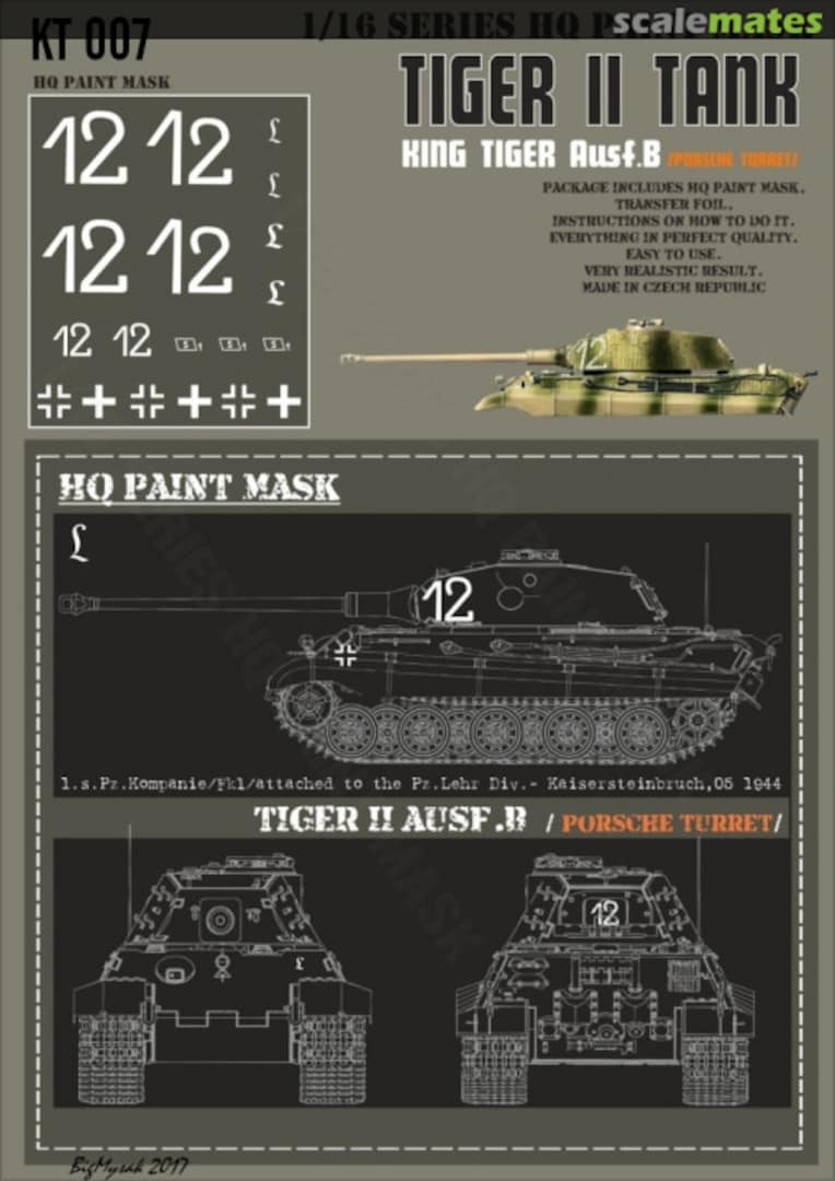 Boxart Kingtiger 1.s.Kompanie/Fkl/atached to the Pz.Lehr Div.-Kaisersteinbruch 05. 1944 Paint Mask KT 007 HQ-Masks