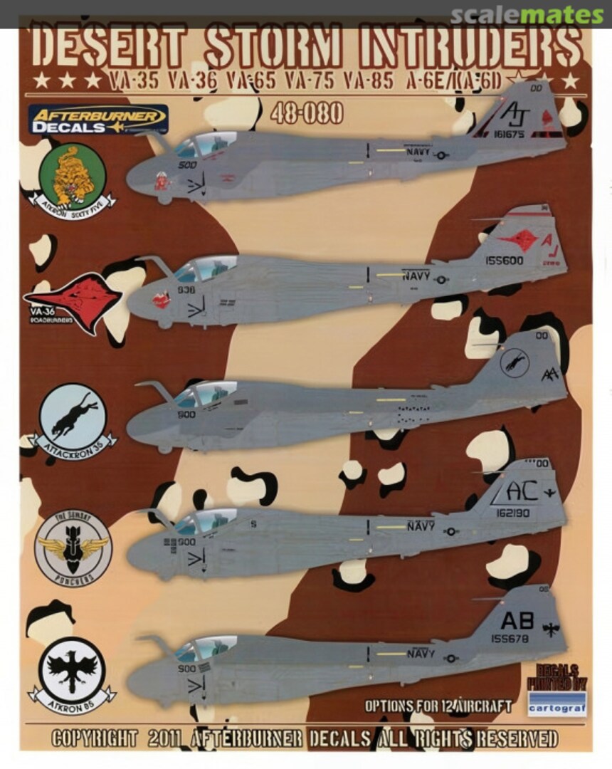 Boxart Desert Storm Intruders 48-080 Afterburner Decals