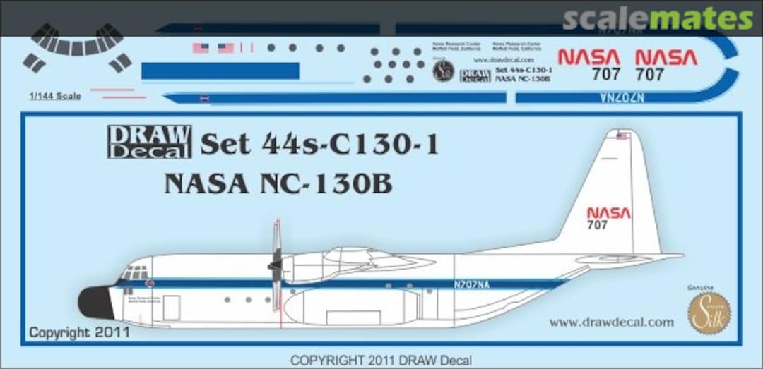 Boxart Lockhheed NC-130B NASA N707NA Earth Survey 44s-C130-1 Draw Decal