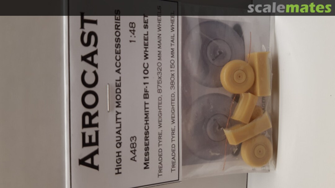 Boxart Messerschmitt BF-110C wheel set A483 Aerocast