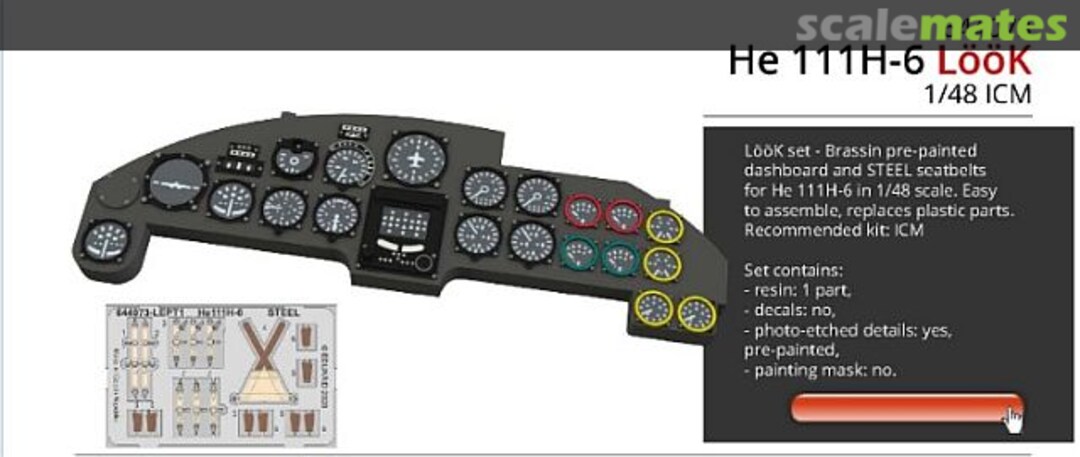 Boxart He 111H-6 Dashboard & Seatbelts 644073 Eduard