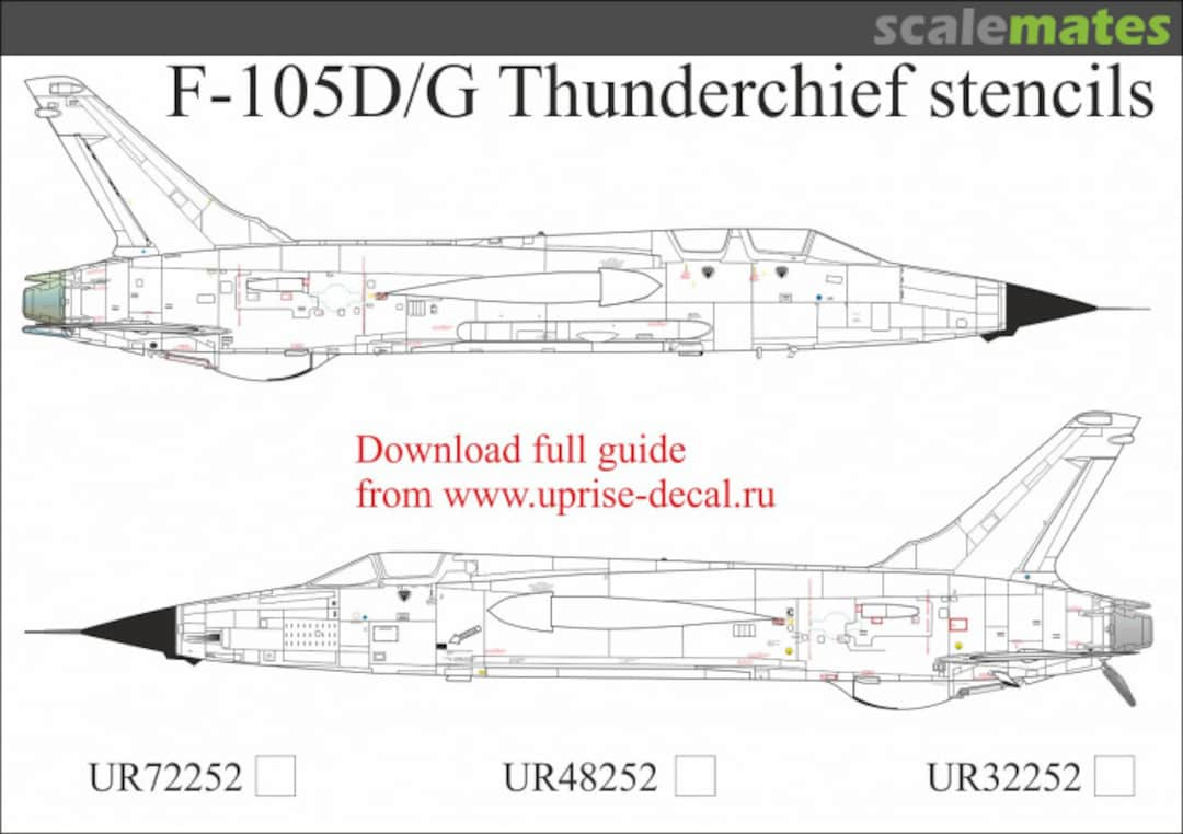 Boxart F-105D/G Thunderchief stencils FFA (removable film) UR48252 UpRise Decal Serbia