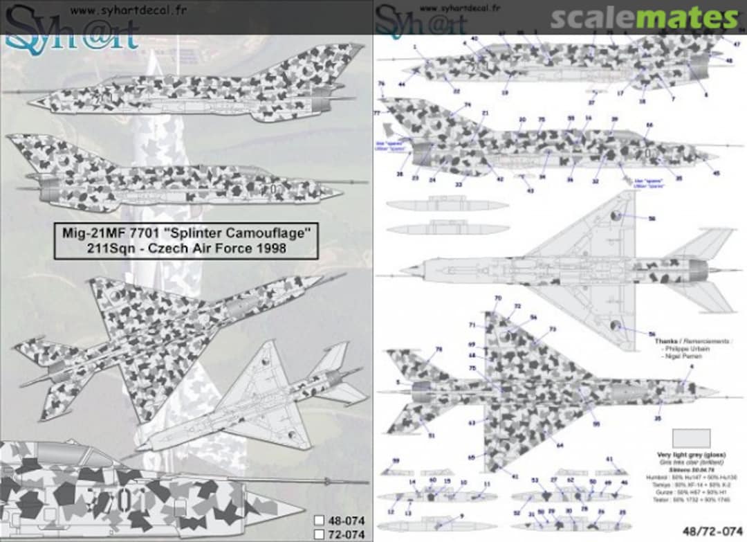 Boxart MiG-21 MF 7701 "Splinter Camouflage" 048-074 Syhart