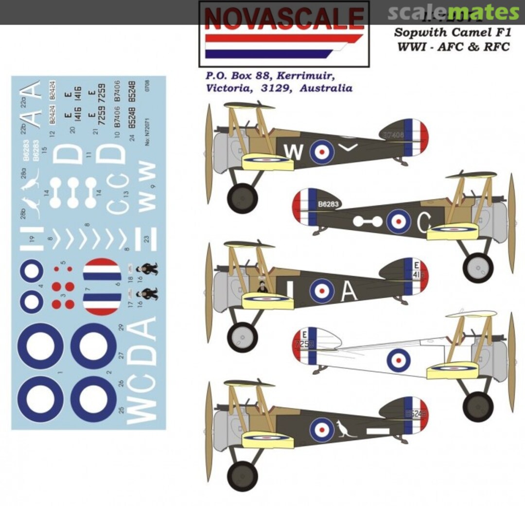 Boxart Sopwith Camel F1 WWI - AFC & RFC N-72071 Novascale