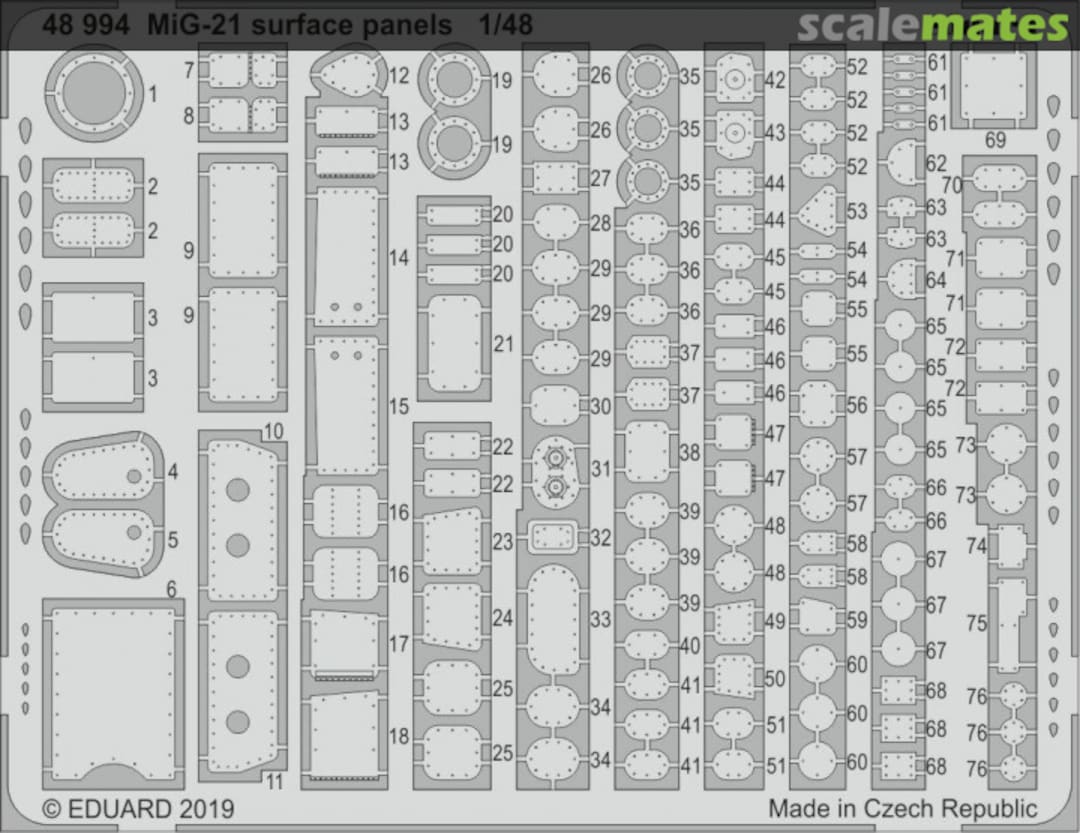 Boxart MiG-21 Surface Panels 48994 Eduard